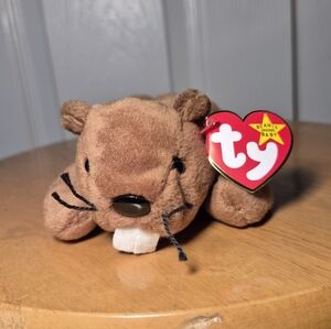 Ty Bucky The Beaver Plush Beanie Baby Vintage 1995 Mint Condition